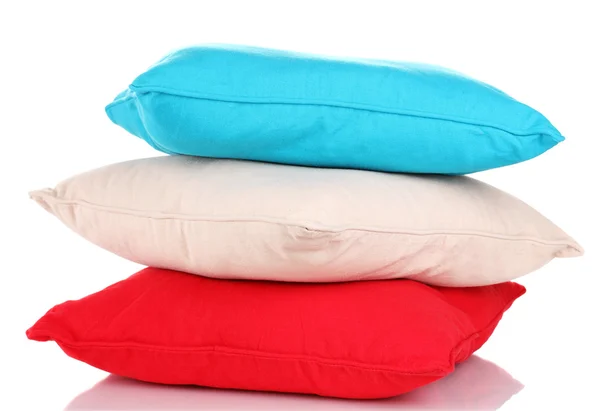 Bright color pillows isolated on white — Stockfoto