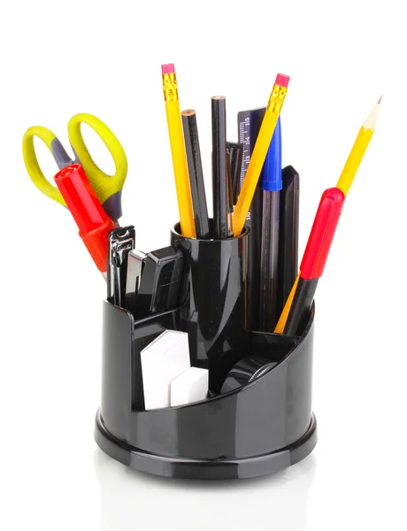 Holder for pencils isolated on white — Stock Photo, Image