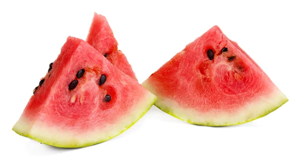 Sweet watermelon slices isolated on white — Stock Photo, Image