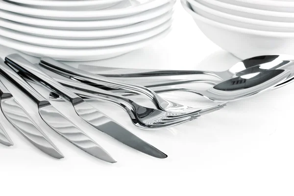 Forks, knifes and spoons close-up — Stock Photo, Image