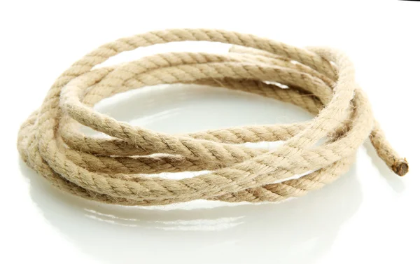 Roll of rope, isolated on white — Stock Photo, Image