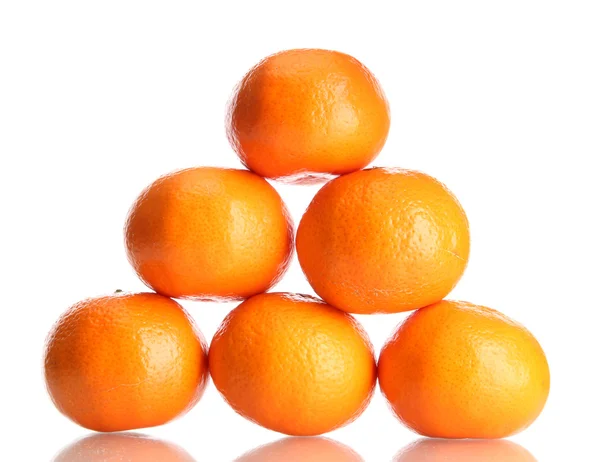 Mogna mandariner isolerade på vitt — Stockfoto