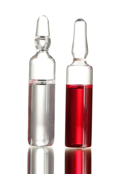 Medical ampules on grey background — Stock Photo, Image