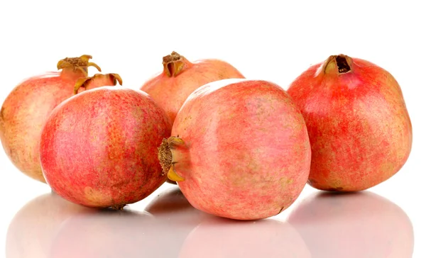 Ripe pomegranates isolated on white — Stock Photo, Image