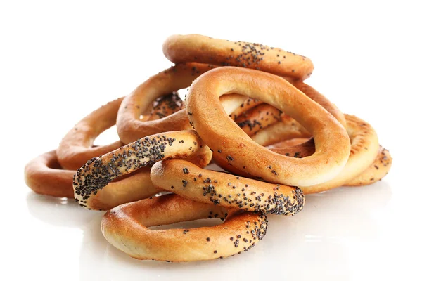 Bagels saborosos, isolados em branco — Fotografia de Stock