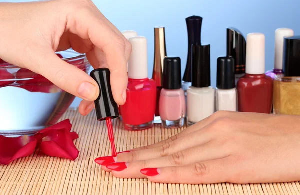 Gentle care of nails in a beauty salon — Stock Photo, Image