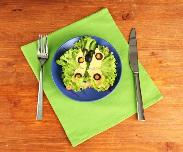 Fun Food für Kinder auf Holz Hintergrund — Stockfoto