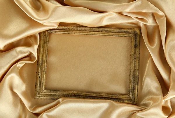 Empty frame on beautiful silk — Stockfoto