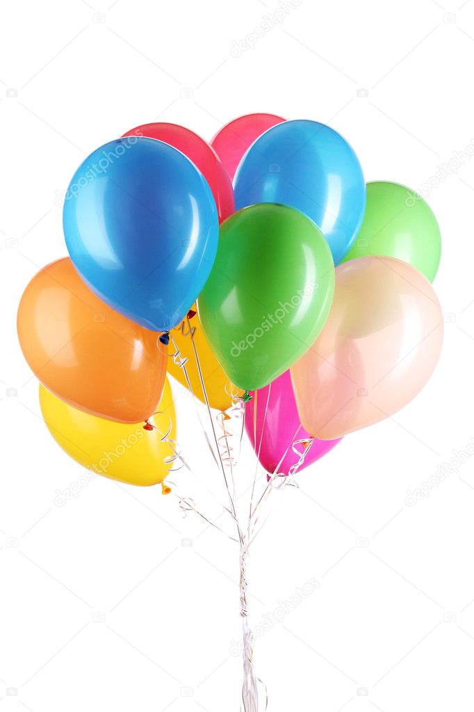 Colorful balloons isolated on white