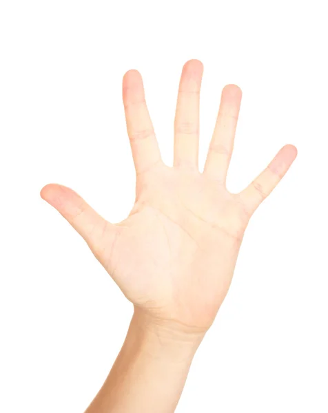 हाथ बनाने का संकेत सफेद पर अलग — स्टॉक फ़ोटो, इमेज