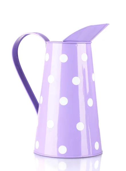 Purple bucket with white polka-dot isolated on white — Stock Photo, Image