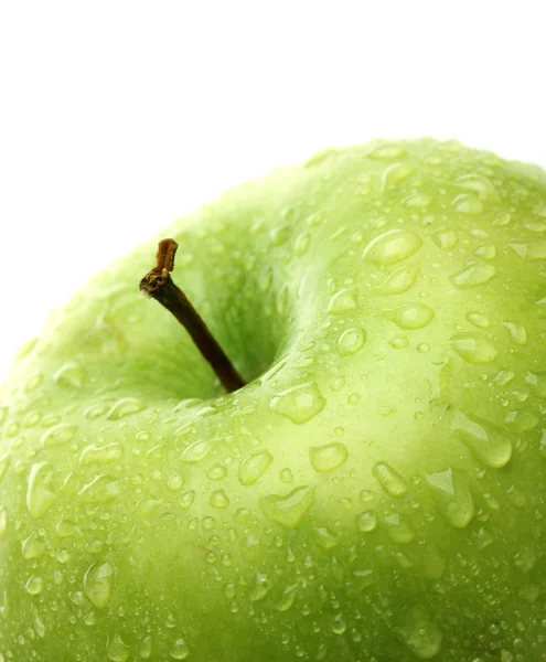 Reifer grüner Apfel isoliert auf weiß — Stockfoto