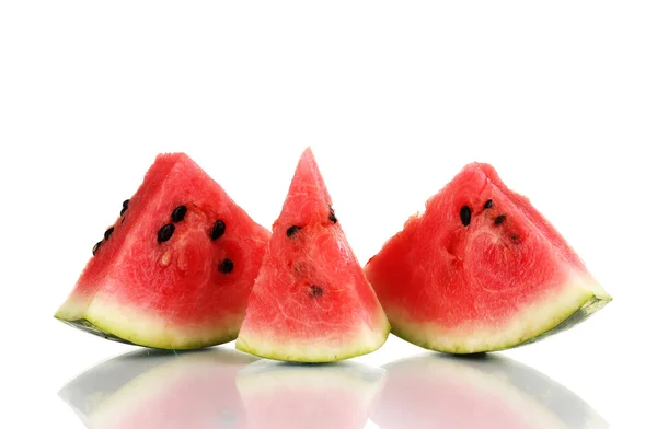 Söt vattenmelon skivor isolerad på vit — Stockfoto