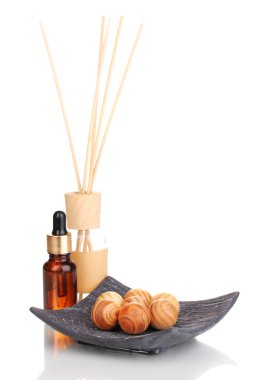 Aromaterapi ayarı üzerinde beyaz izole