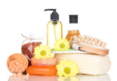 beyaz izole bir vücut bakımı için ayarla