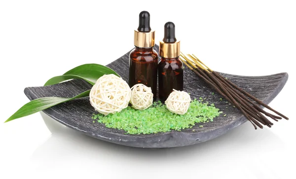 Aromatherapie instelling geïsoleerd op wit — Stockfoto