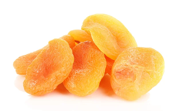 Delicious dried apricots isolated on white — Stock Photo, Image