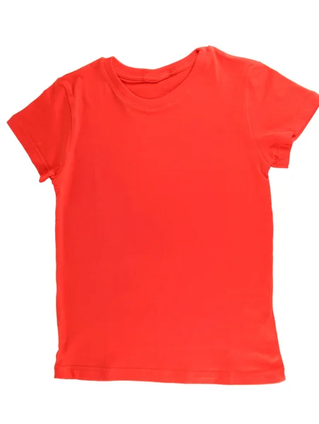 Röd t-shirt isolerad på vit — Stockfoto