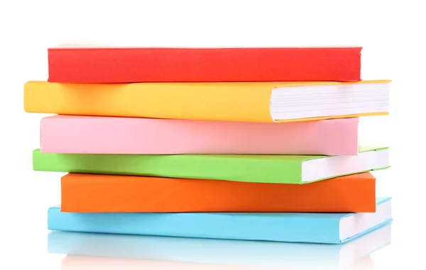 Stack of multicolor books isolated on white — Stock Photo, Image