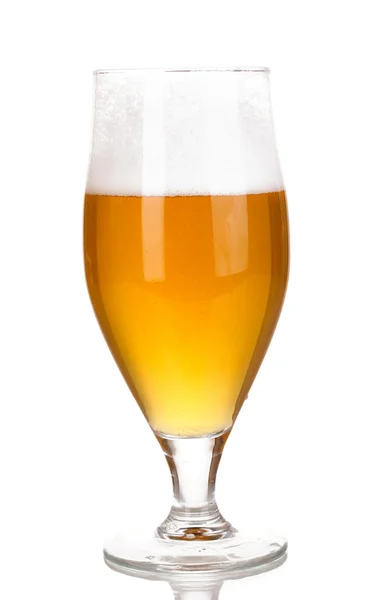 Glas bier geïsoleerd op wit — Stockfoto