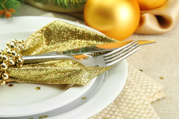 Beautiful christmas setting, close up — Stock Photo, Image