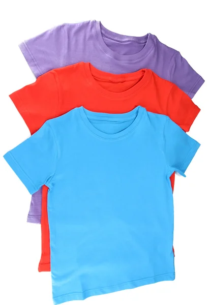 T-shirt geïsoleerd op wit blauw — Stockfoto