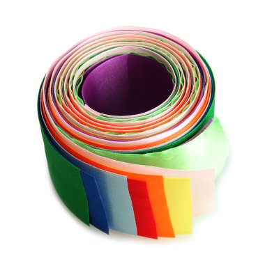 beyaz izole parlak ipek kurdeleler