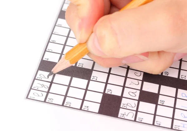 Crossword puzzle close-up — Stock Photo, Image