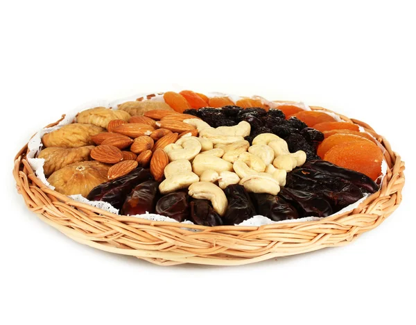 Different dried fruits isolated on white — Stock Photo, Image