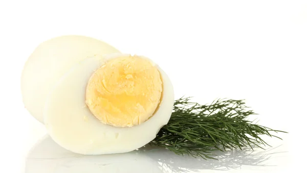 孤立在白色的煮的鸡蛋 — 图库照片