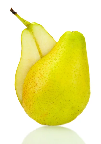 Frutas cortadas, isoladas a branco — Fotografia de Stock