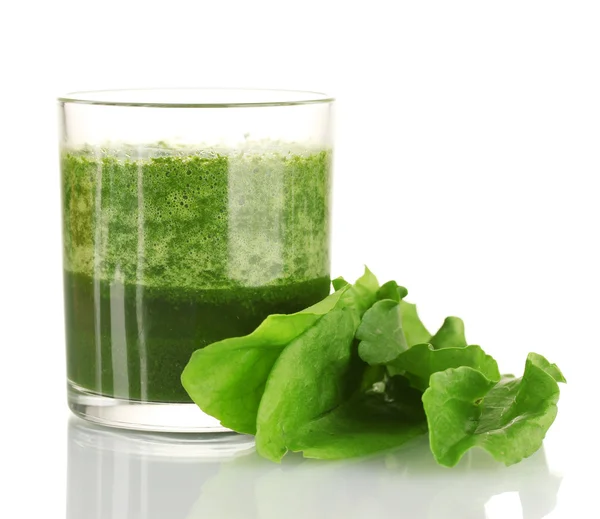 Succo vegetale verde isolato su bianco — Foto Stock