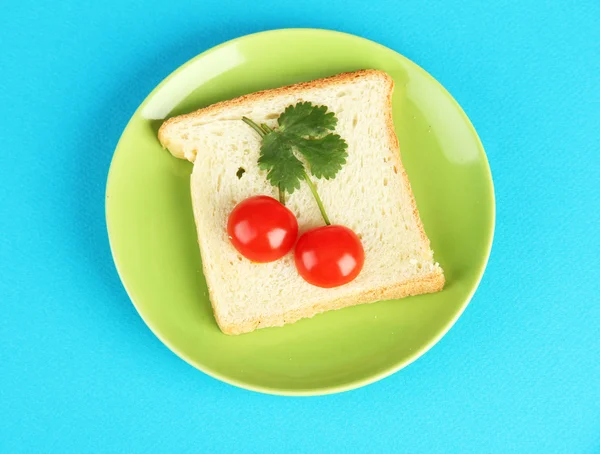 Fun food for kids on color background — Stock Photo, Image