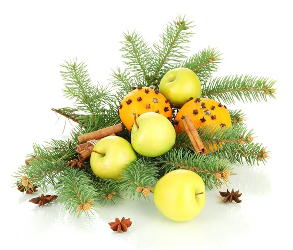 Hermosa composición de Navidad, aislado en blanco — Foto de Stock