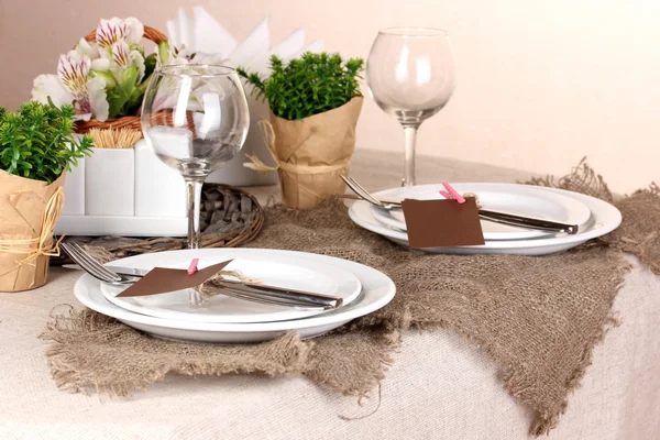 Rustic table setting — Stock Photo, Image