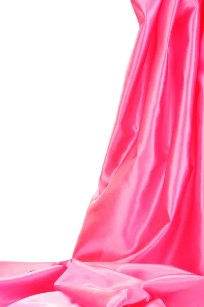 Pink silk drape isolated on white — Stock Photo, Image