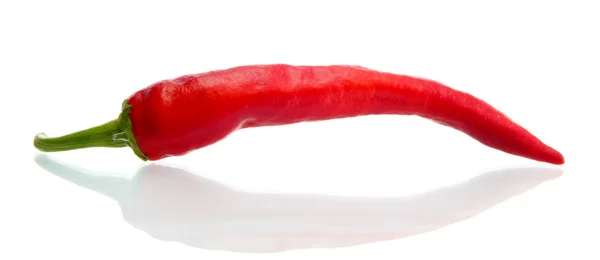 Красный острый перец чили, выделенный на белом — стоковое фото