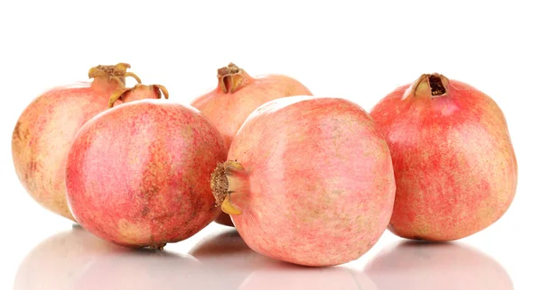 Ripe pomegranates isolated on white — Stock Photo, Image