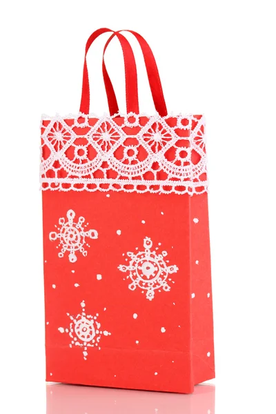 Christmas väska för gåvor isolerad på vit — Stockfoto