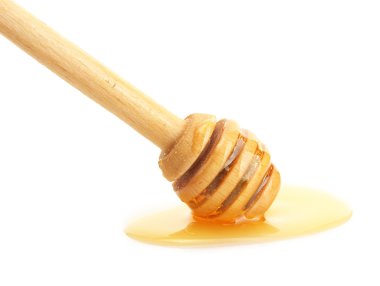 drizzler üzerinde beyaz izole tatlı bal ile