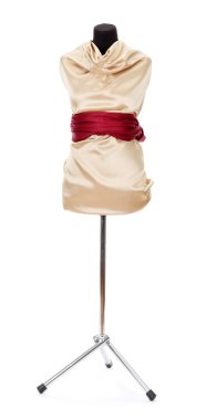 zenci manken ipek kumaş üzerine beyaz izole