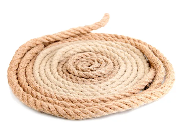 Верёвка, изолированная на белом — стоковое фото