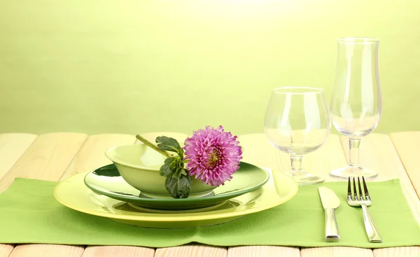 Table setting on bright background close-up — Stok fotoğraf