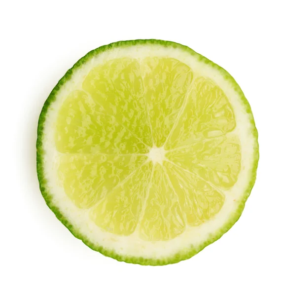 Slice of lime isolated on white — Stock Photo, Image