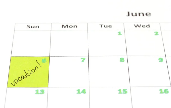 Notas sobre o calendário, close-up — Fotografia de Stock