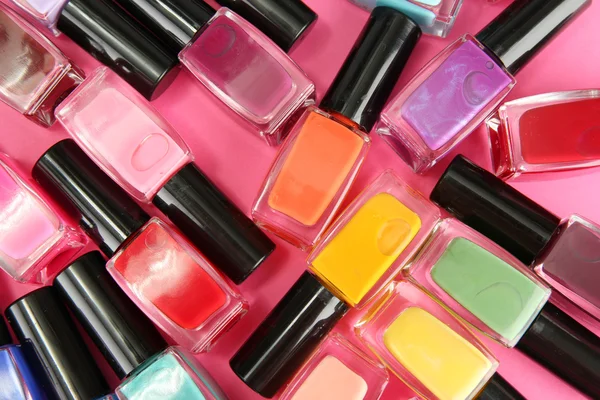 Group of bright nail polishes, close up — Stock Photo, Image