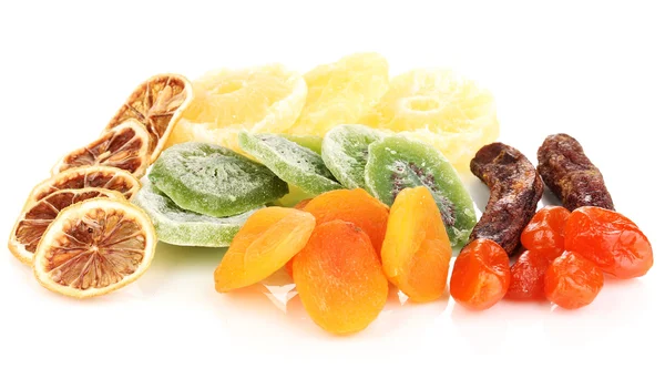 Frutas secas aisladas en blanco — Foto de Stock