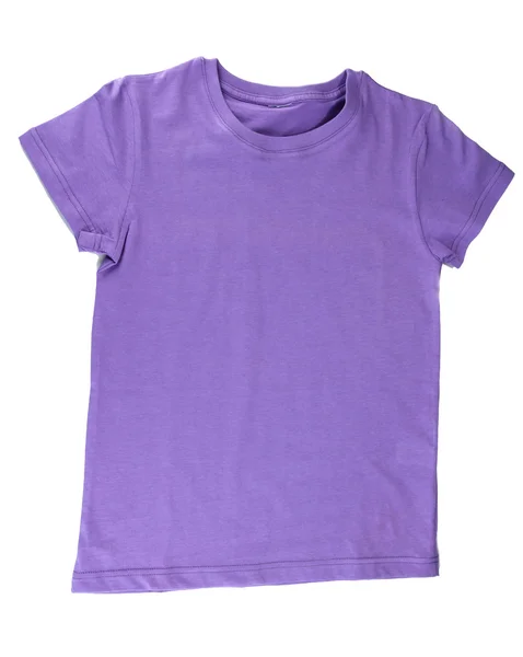 孤立在白色的紫色 t 恤 — 图库照片