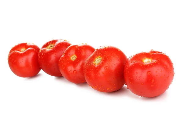 붉은 붉은 토마토는 흰색으로 분리 한다 — 스톡 사진