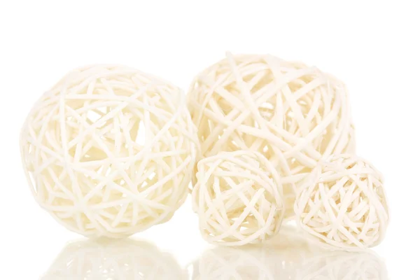 Wicker bambu bollar isolerad på vit — Stockfoto